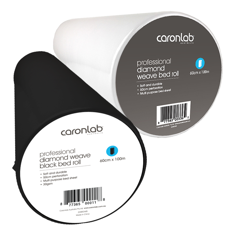 DISPOSABLE BED ROLL DIAMOND WEAVE BLACK