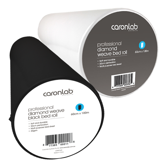 DISPOSABLE BED ROLL DIAMOND WEAVE BLACK